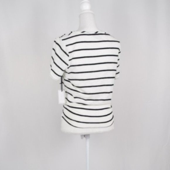 1.State Striped Twist-Front Top, White - Picture 5 of 5